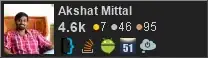 profile for Akshat Mittal on Stack Exchange, a network of free, community-driven Q&A sites Profile for Akshat Mittal on Stack Exchange, a network of free, community-driven Q&A sites