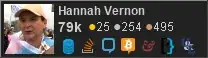 profile for Hannah Vernon on Stack Exchange, a network of free, community-driven Q&A sites
