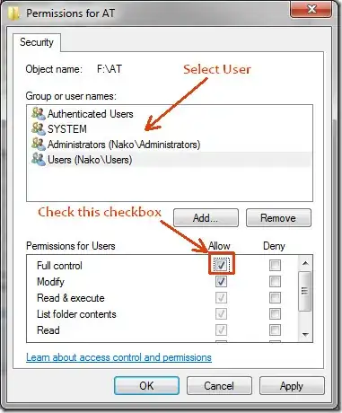 Just do this in your profile folder and select your user