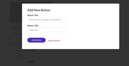 The button popup after clicking on Add Button, displaying the button fields