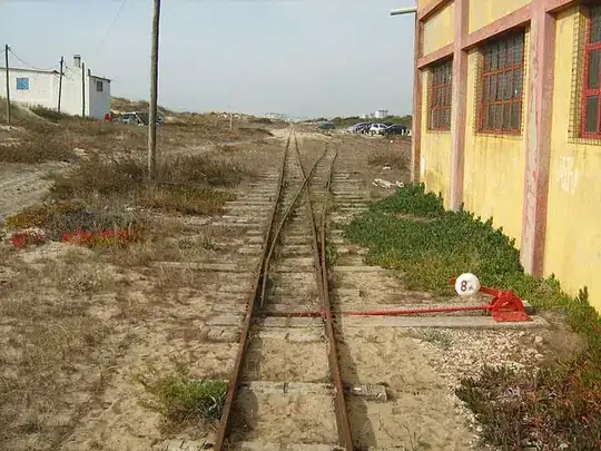 Railway switch in trainyard