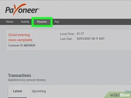 Image titled Receive a Payment in Payoneer Step 2