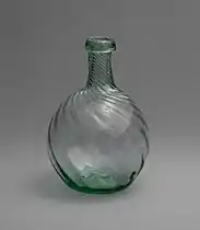 19th century glass bottle in the shape of a Calabash