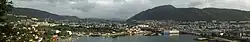 Panorama of Årstad from the mountain Fløyen