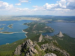 View of Lake Ulken Shabakty and Lake Burabay from Sinyukha