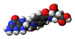 Space-filling model of the 10-formyltetrahydrofolate molecule