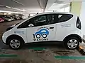 Bluesg Bluecar with the 100 stations celebratory livery.