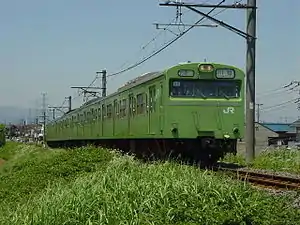 A Hachiko Line 103-3500 series EMU in June 2004