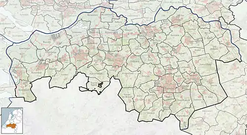 Location of Bosschenhoofd on a map of North Brabant province