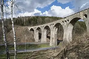 The viaduct in Lewin Kłodzki, on the railway line No. 309