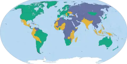 Country ratings from Freedom in the World 2021 by Freedom House