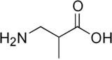 Skeletal formula of 3-aminoisobutyric acid