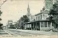 The station in the early 20th century. The line was not electrified then.