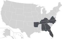 Location of teams in Atlantic Sun Conference