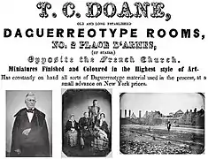 Advertisement for Thomas Coffin Doane studio in Montreal, 1865