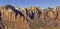 Altar of Sacrifice (centered) seen from summit of The Watchman