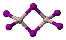 Ball and stick model of aluminium iodide dimer