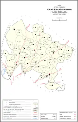 Map showing Gokulpur (#311) in Amawan CD block