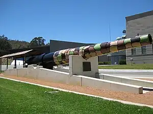 Barrel of German 28 cm Bruno from World War I, at the Australian War Memorial, Canberra