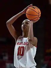 Reese shooting a free throw for Maryland