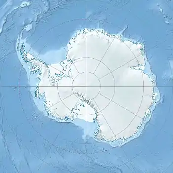 Map showing the location of Aleksiev Glacier