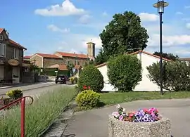 The church and surroundings in Ardoix