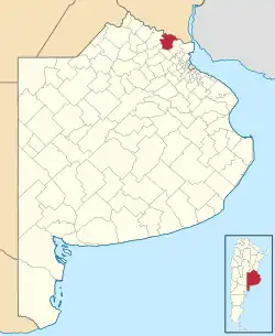 location of Zárate Partido in Buenos Aires Province