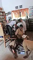 Customers in Villa Karo library.