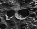 Oblique view of Van Albada (left) and Auzout (right), from Lunar Orbiter 4