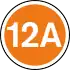 Orange circle with 12A in centre