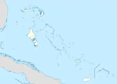 Map showing the location of Fowl Cays National Park