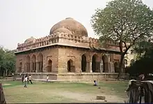 Barakhamba is a 14th-century tomb building from the Lodi period.