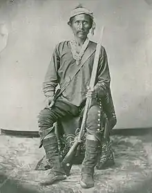 "Man holding rifle", 1868 Navajo chief Barboncito