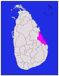 Location within Sri Lanka