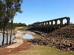 E.J. Beardmore Dam viewed from the downstream side.