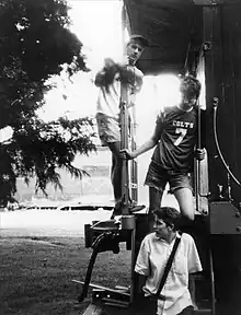 Beat Happening in 1988.Clockwise from top: Calvin Johnson, Bret Lunsford, Heather Lewis.