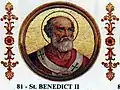 St. Benedict II, Pope of Rome.