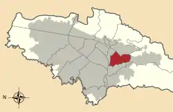 Location of the locality in the city of Bogotá