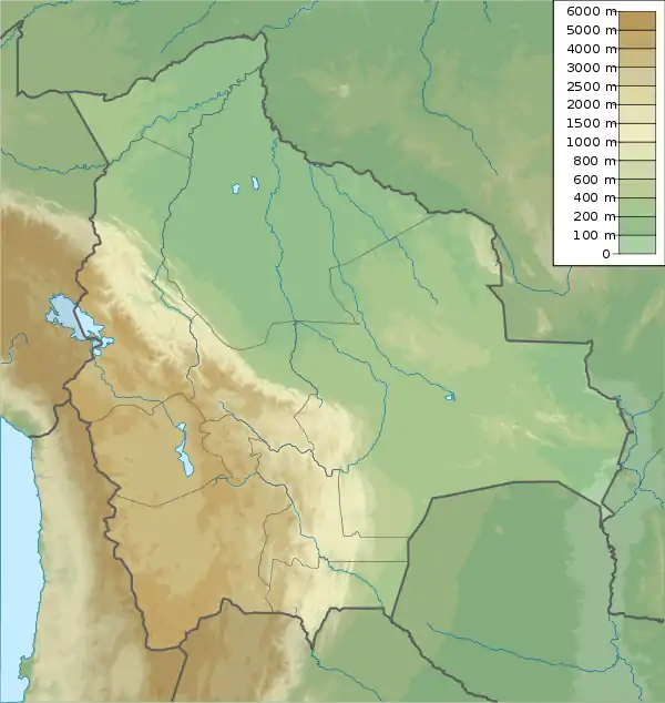 Location of Alalay Lake in Bolivia.