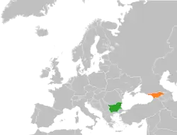 Map indicating locations of Bulgaria and Georgia