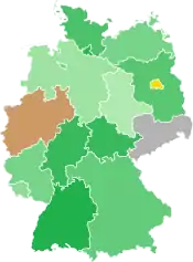 A coloured map of the states of Germany