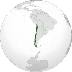 Location of the Socialist Republic of Chile in South America.