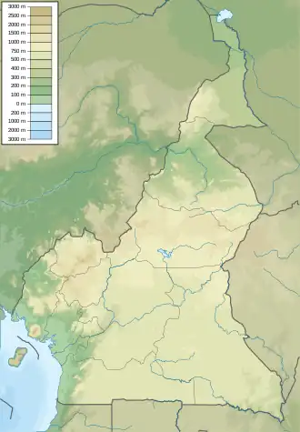 Location of Lake Ossa in Cameroon.