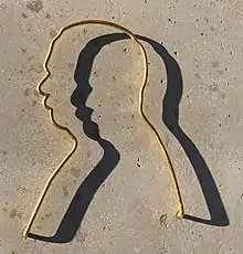 Swensson's portrait made of wire