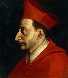 head and shoulders of a man in cardinals robes