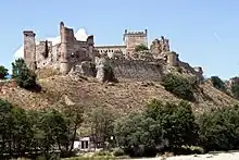 View of the Castle of Escalona rising above the Alberche river.