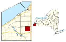 Location within Chautauqua County and New York