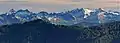 South aspects of Mt. Chaval (left) and Snowking Mountain (right)