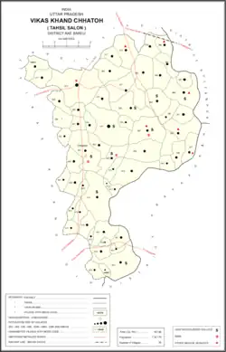 Map showing Itraura (#390) in Chhatoh CD block