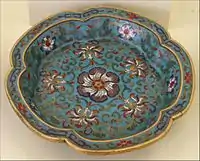 Qing dynasty cloisonné dish